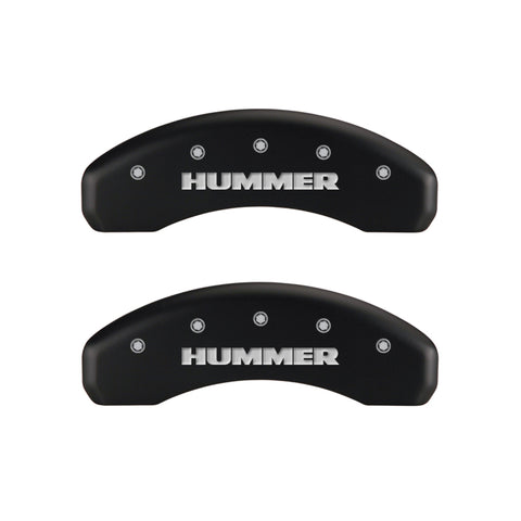 MGP 4 Caliper Covers Engraved Front & Rear Hummer Red finish silver ch - 52003SHUMRD