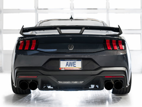 AWE 2024 Ford Mustang Dark Horse S650 RWD Track Edition Cat-Back Exhaust w/ Quad Diamond Black Tips - 3020-43375