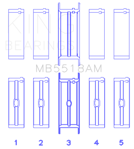 King Engine Bearings AMC/Jeep 390 & 401 Crankshaft Main Bearing Set - Size STD - MB5518AM