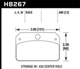Hawk DTC-30 Brake Pads for Strange Caliper w/ 0.438in Center Hole - HB267W.480