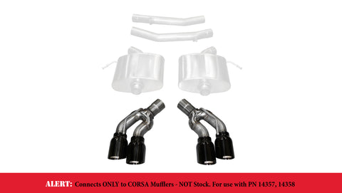 Corsa 2016-2019 Cadillac CTS-V 2.75in Inlet / 4.0in Outlet Black PVD Tip Kit (For Corsa ExhaustOnly) - 14359BLK