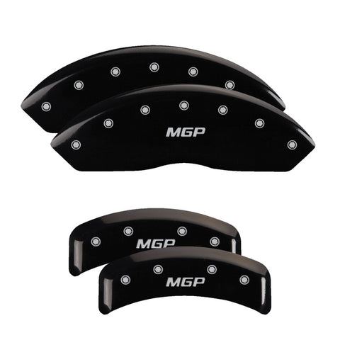 MGP 4 Caliper Covers Engraved Front & Rear MGP Black finish silver ch - 10095SMGPBK