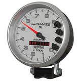 AutoMeter Gauge Tach 5in. 9K RPM Pedestal Datalogging Ultimate Dl Playback Silver - 6894