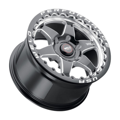 Weld S909 15x10 Ventura 6 Beadlock 6x139.7 ET38 BS7.00 Gloss BLK MIL DIA 106.1 - S909B0084P38