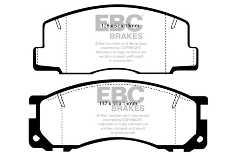 EBC 90-93 Toyota Previa Rear Drums Greenstuff Front Brake Pads - DP2876