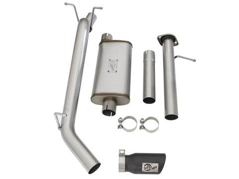 aFe Mach Force-XP Exhaust 3in CB SS 15-17 GM Colorado/Canyon 2.5L/3.6L Side Exit w/ Black Tip - 49-44058-B