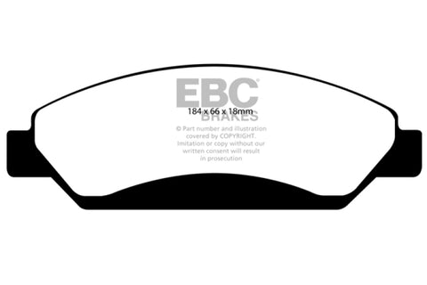 EBC 07 Cadillac Escalade 6.2 2WD Yellowstuff Front Brake Pads - DP41742R
