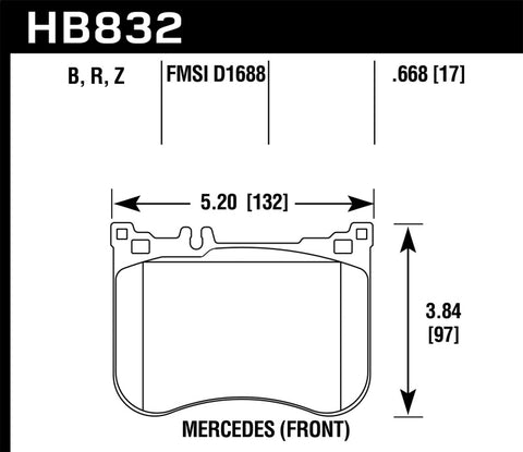 Hawk 14-17 Mercedes-Benz S550 / 13-15 Mercedes-Benz SL550 Sport HPS 5.0 Front Brake Pads - HB832B.668