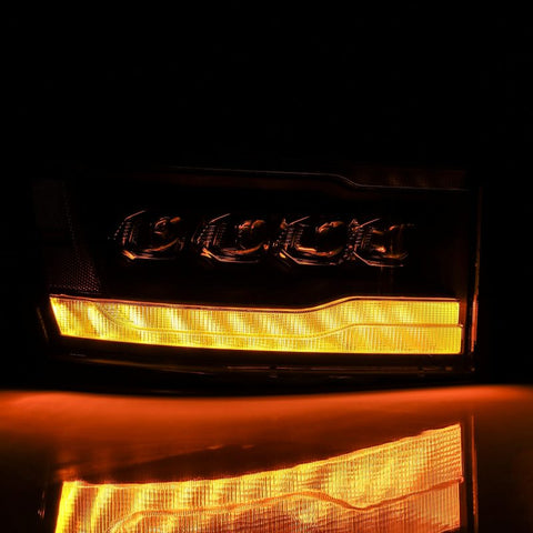 AlphaRex 06-08 Dodge Ram 1500HD NOVA LED ProjHeadlights Plank Style Blk w/Seq Signal/DRL/Amber LED - 880536