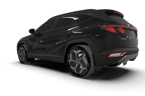 Rally Armor 22-24 Hyundai Tucson Black UR Mud Flap - Metallic Black Logo - MF75-UR-BLK-MBK