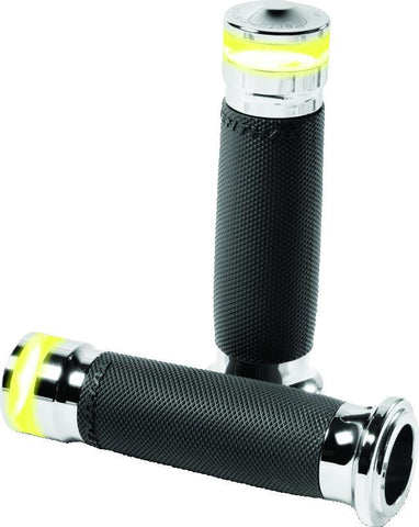 Performance Machine Contour Led Handle Grip Set - Chrome - 0063-2100M-CH