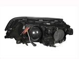 ANZO 1999-2001 BMW 3 Series E46 Projector Headlights w/ Halo Black - 121015