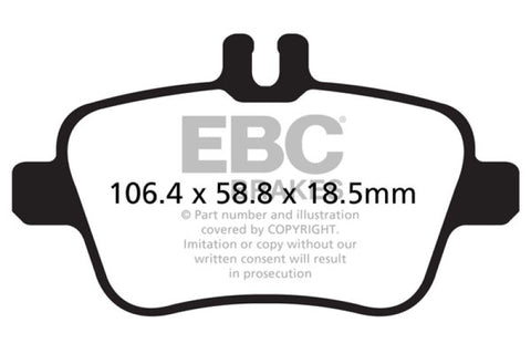EBC 13+ Mercedes-Benz CLA250 2.0 Turbo Ultimax2 Rear Brake Pads - UD1646
