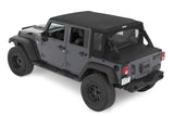 Bestop 07-18 Jeep Wrangler JK 4-Door Halftop Conversion Kit (Premium Black Twill) - 80103-17