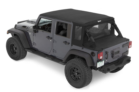 Bestop 07-18 Jeep Wrangler JK 4-Door Halftop Soft Top (Black Diamond) - 53901-35