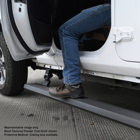 RealTruck 07-17 Jeep Wrangler 4dr VoltStep Electric Running Board Kit (Cut Req.) - Tex. Blk - 20450572PC