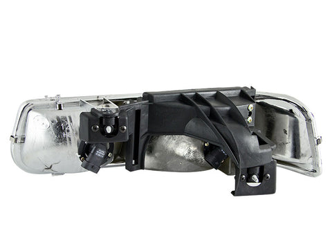 ANZO 1999-2002 Chevrolet Silverado 1500 Crystal Headlights Black - 111155