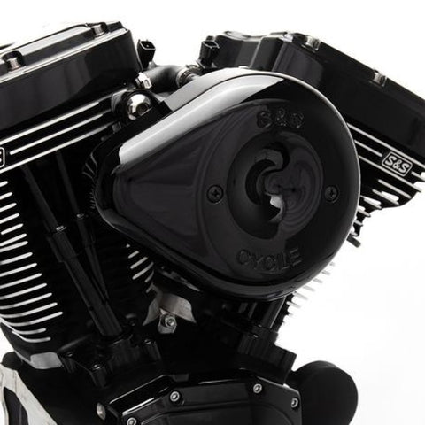 S&S Cycle 07-17 BT Stealth Air Cleaner Kit w/ Black Teardrop Cover - 170-0529