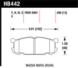 Hawk 01-02 Miata DTC-30 Street Rear Brake Pads - HB442W.496