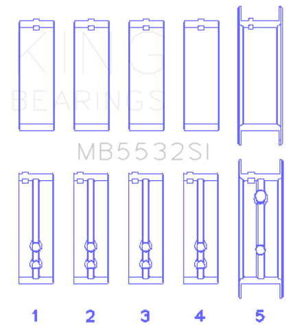 King Engine Bearings Chevrolet 151/153 (Size STD) Main Bearing Set - MB5532SI