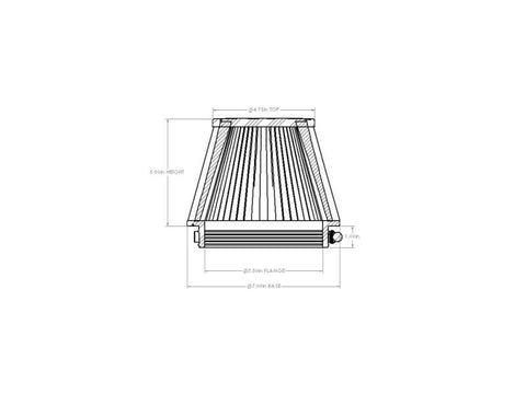 aFe POWER Universal Clamp-On Air Filter w/ D2 Dura-Dry Media - 5.5in F x 7in B x 4.75in T x 5in H - 21-55505V