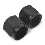 Russell Performance -8 AN Tube Nuts 1/2in dia. (Black) (2 pcs.) - 660585