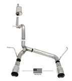 Corsa 18-21 Jeep Wrangler JLU 3.6L 2.75in Sport Cat-Back Exhaust w/ American Flag Tips - 21124USA
