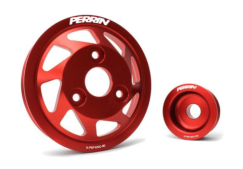 PERRIN 15-21 Subaru WRX / 18-20 Crosstrek / 14-18 FXT Lightweight Water Pump Pulley - Red - PSP-ENG-111RD