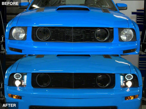 Raxiom 05-09 Ford Mustang Excluding GT500 LED Halo Projector Headlights- Blk Housing (Clear Lens) - 101683