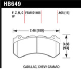 Hawk 2008-2014 Cadillac CTS V HPS 5.0 Front Brake Pads - HB649B.605
