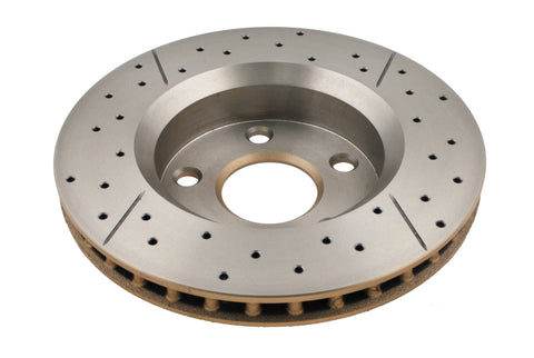 DBA 07-17 Jeep Wrangler Front Drilled & Slotted Street Series X-Gold Rotor - 2536X