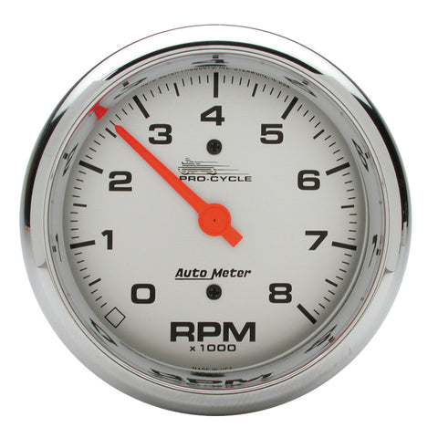 Autometer Pro-Cycle Gauge Tach 3 3/4in 8K Rpm 2&4 Cylinder Silver - 19302