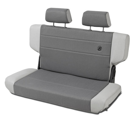 Bestop N-Tumble Seat 97-06 Jeep Wrangler TJ Rear Trailmax Fold (Center Fabric Insert Charcoal/Gray) - 39439-09
