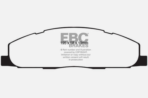 EBC 09-11 Dodge Ram 2500 Pick-up 5.7 2WD/4WD Extra Duty Rear Brake Pads - ED91848