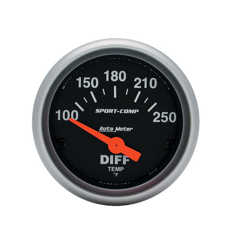 AutoMeter Gauge Differential Temp 2-1/16in. 100-250 Deg. F Electric Sport-Comp - 3349