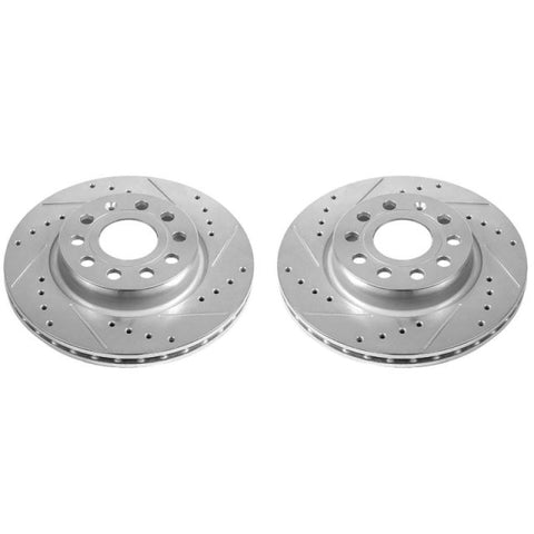 Power Stop 2014 Volkswagen Golf Front Evolution Drilled & Slotted Rotors - Pair - EBR1289XPR