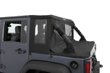 Bestop 07-18 Jeep Wrangler JK 4-Door Halftop Conversion Kit (Premium Black Twill) - 80103-17
