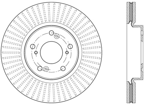 StopTech Slotted Sport Brake Rotor 2013 Honda Accord V6 Front Right - 126.40084SR