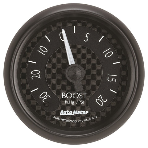 Autometer GT Series 52mm Mechanicl 30 In Hg/20 psi Vacuum/Boost Gauge - 8001
