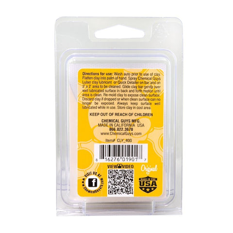 Chemical Guys OG Clay Bar (Light/Medium Duty) - Yellow - CLY_400