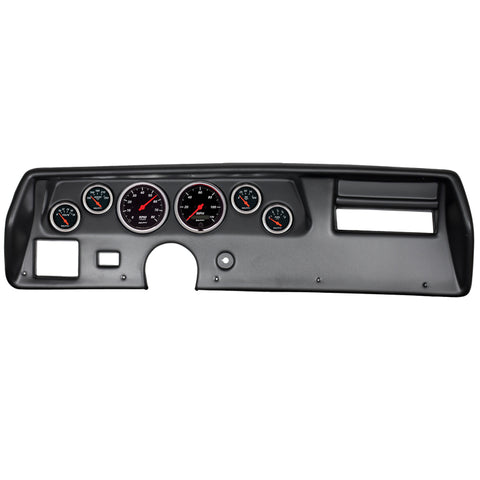 Autometer Designer Black 70-72 Chevelle SS/El Camino Dash Kit 6pc Tach/ MPH/ Fuel/ Oil/ WTMP/ Volt - 7025-DB
