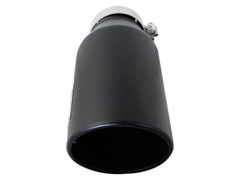 aFe Power MACH Force-Xp 4in In x 6in Out x 15in L Driver Side Clamp-On 4in 409 SS Exhaust Tip-Black - 49T40601-B15