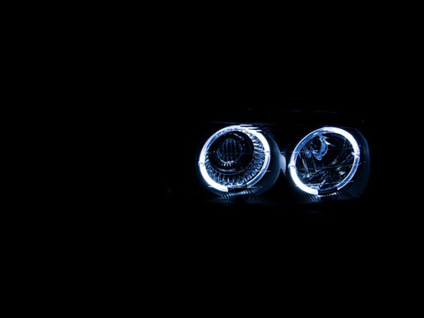 ANZO 1999-2006 GMC Sierra 1500 Projector Headlights w/ Halo Black - 111192
