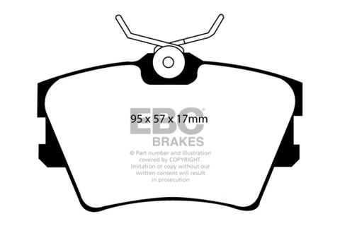EBC 96-98 Volkswagen Eurovan 2.5 Vented Rotors Greenstuff Rear Brake Pads - DP61102