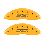 MGP 4 Caliper Covers Engraved F & R Avalanche SS Yellow Finish Blk Char 2008 Chevy Express 2500 - 14048SSS1YL