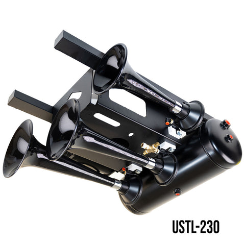 Kleinn Spare Tire Kit w/ Black Triple Horns/ 150 PSI Waterproof Air Compressor / 3.0 gal Air Tank - USTL-230