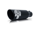 Gibson Patriot Skull Rolled Edge Angle-Cut Tip - 5in OD/2.5-2.75in Inlet/12in Length - Black Ceramic - 76-1004