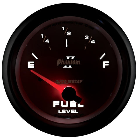 AutoMeter Gauge Fuel Level 2-5/8in. 240 Ohm(e) to 33 Ohm(f) Elec Phantom II - 7816