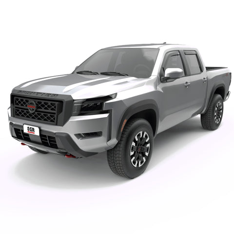 EGR 2022+ Nissan Frontier In Channel Window Visors Front/Rear Set - Dark Smoke Crew Cab - 576041