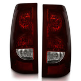 ANZO 2003-2006 Chevrolet Silverado 1500 Taillights Taillights Dark Red/Clear Lens (OE Style) (Pair) - 211184